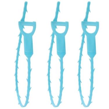 Imagem de Verkelly Pacote com 3 serpentes removedor de entupimentos de drenagem de 50 cm, ferramenta de limpeza de cabelo, ferramenta eficaz para drenagem, trado de cobra para pia, chuveiro, banheira e vaso