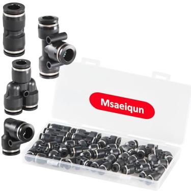 Imagem de MSAEIQUN 20 peças 4 mm od push to connect kit acessórios de linha de ar 5 divisores + 5 cotovelos + 5 dentes + 5 acessórios pneumáticos de linha de ar reta conectores pneumáticos de liberação rápida