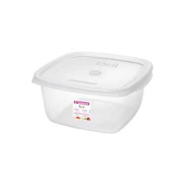 Imagem de Pote Plástico Sanremo com Tampa, 1,9L, 20,2 x 19 x 9 cm, Quadrado, Apto para Freezer e Micro-ondas