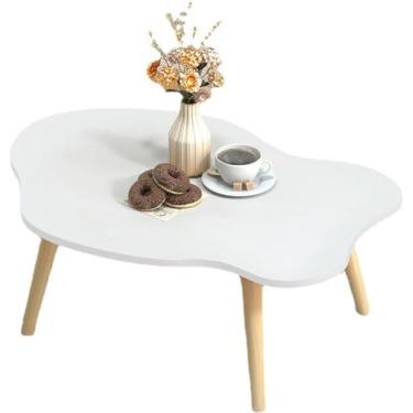 Imagem de Mesa De Centro Em Forma De Nuvem, Mesas De Centro De Jantar Pequenas De Madeira Maciça Irregular Moderna Para Sala De Estar, Quarto, Varanda, Sala De Chá, 80 * 40 * 40cm
