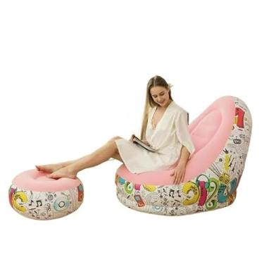 Imagem de Poltrona Inflável Lounge + Puff Aveludado (aleatório)