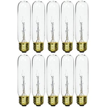 Imagem de Bulbrite Lâmpada tubular incandescente B40T10C 40-Watt 120V T10, transparente - pacote com 10