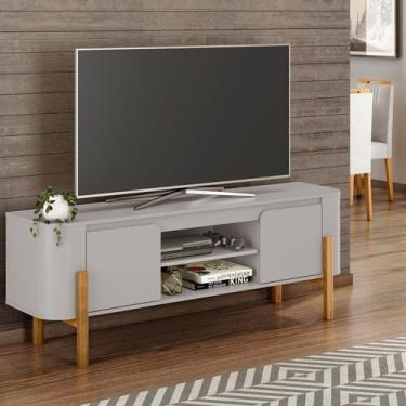 Imagem de Rack para Tv 65 Polegadas Pés em Madeira Maciça Camburi - Móveis Becha