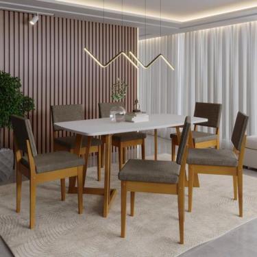 Imagem de Conjunto para Sala de Jantar Tampo Oval 170cm com 6 Cadeiras Madeira M