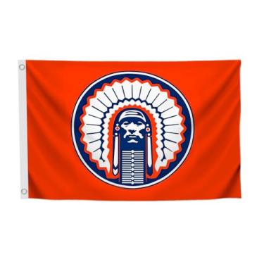 Imagem de Bandeira versátil Fighting Chief de 9,5 x 1,8 m com quatro argolas de latão - Bandeiras vermelhas decorativas de um lado para decoração de academia em casa - pôsteres temáticos de poliéster para