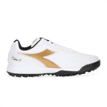 Imagem de Chuteira Diadora Society Calcio II Branco Preto e Dourado - Masculino-Masculino