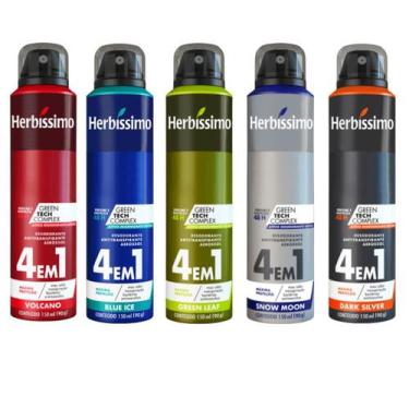 Imagem de Kit Desodorante Herbíssimo Volcano Blue Ice Green Leaf Snow Moon E Dar