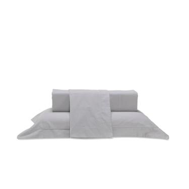 Imagem de Plumasul Jogo de Cama Eterna Farfalla 100% Algodão Percal 200 Fios Queen 4 peças Cor Cinza Festone Cinza