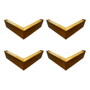 Imagem de Kit 4 Pé Cantoneira para Sofá Puff 5cm Altura Imbuia - Pé Móveis - Kazza Shop