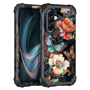 Imagem de Miqala Capa para Galaxy A36 5G/A56 5G, que brilha no escuro, três camadas, resistente, à prova de choque, proteção total de plástico rígido + capa protetora de silicone macio para Samsung Galaxy A36