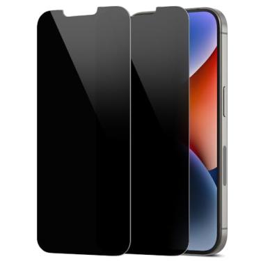 Imagem de Diacube Pacote com 2 protetores de tela de privacidade compatíveis com iPhone 14 [anti-espião de 27°] Película híbrida de PET revestida de vidro duplo 9H ultrafina [inquebrável] resistente a arranhões