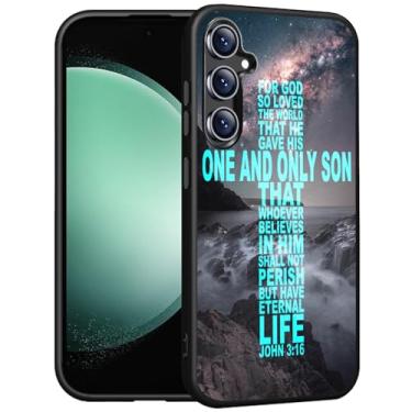 Imagem de FQTBCEARI Capa para Samsung Galaxy S24 FE, capa de silicone fina com [forro de microfibra macio antiarranhões] Capa protetora à prova de choque para Galaxy S24 FE 5G, versículo bíblico cruz cristã