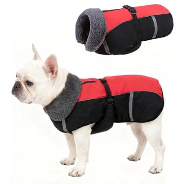 Imagem de SCENEREAL Casaco refletivo de inverno para cães, gola rolê de lã quente, casacos de clima frio à prova de vento com fivela ajustável, colete para animais de estimação, roupas de neve para cães