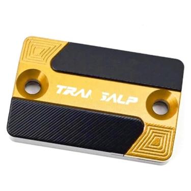 Imagem de Tampa do reservatório de fluido de freio dianteiro acessórios CNC para motocicletas compatíveis com TRANSALP 700 600 650 XLV (dourado)