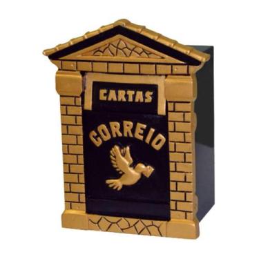 Imagem de Caixa de Correio Para Cartas Cristal Ouro Detras 15x23x30cm - Metal Mi