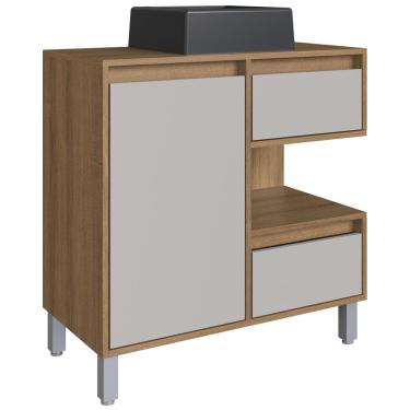 Imagem de Gabinete Suspenso 80 cm Cuba Preta BL2001 Mell Arenas FAEM