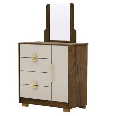 Imagem de Comoda Com Espelho 4 Gavetas 1P 93 cm BEL Imbuia Fend VLR