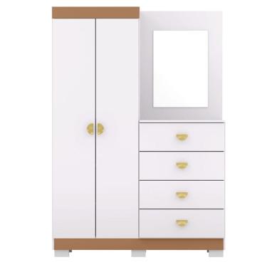 Imagem de Comoda Roupeiro Espelho 120 cm 2 Portas 20034 Branco Camarim VLR