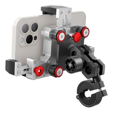 Imagem de tounee Suporte de telefone de motocicleta de metal com absorção de choque de levitação magnética, braçadeira de guidão antifurto, suporte de celular de bicicleta para iPhone 16 Pro Max, Galaxy S24