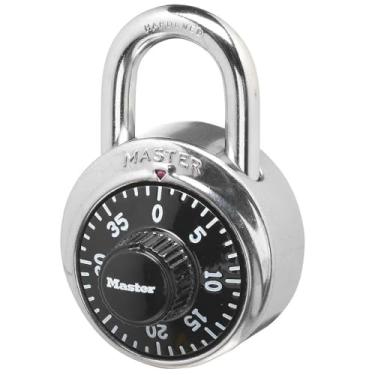 Imagem de Master Lock 1 cadeado com mostrador combinado, 1 7/8" 1500D, padrão, prata e preto