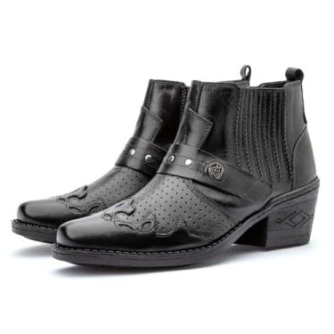Imagem de Bota Texana Masculina Country Rodeio Couro Legitimo (Preto, 38, BR, Adulto, Numérico, 38)