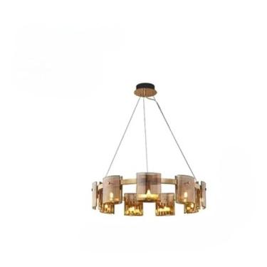 Imagem de Lustre de cristal escandinavo LED dourado preto compatível com quarto sala de estar hall luminária pendente decoração de casa luminária de interior luminária de lustre