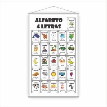 Imagem de Banner Alfabeto 4 Letras Pedagógico Escolar 120X65Cm - Plimshop
