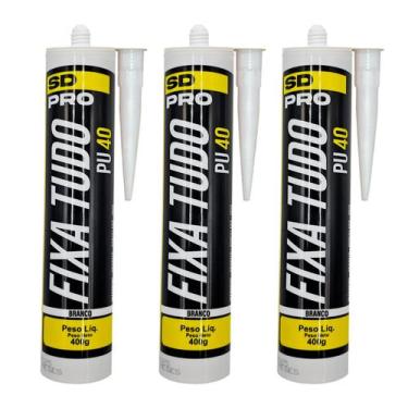 Imagem de Kit 3 PU40 Branco Profissional Super Adesivo Selante SD PRO