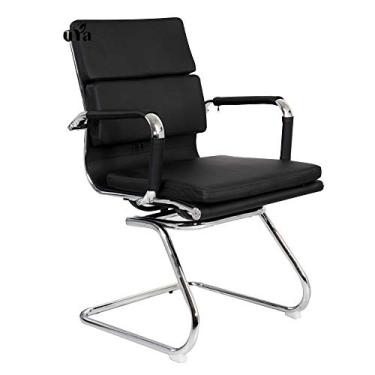 Imagem de Computador mesa de couro para jogos almofada dupla mesa de escritório arco pé ergonômico com encosto alto computador para estudo escritório