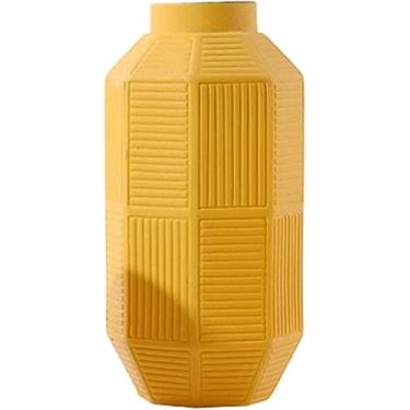 Imagem de LIFOND Vaso de flores amarelo moderno vaso de cerâmica mesa de jantar arranjo de flores aparelho de flores decoração de escritório em casa decoração exposição, artesanato, vasos de flores, decoração