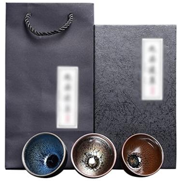 Imagem de Xícara de Chá Kongfu Conjunto de Xícara de Chá de Perdiz Listrada Jianzhan, Copo Master Vintage Artesanal, Tigela de Chá Tenmoku Glaze Teaware, Embalagem de Caixa de Presente (Cor: Conjunto