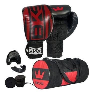 Imagem de Luva De Boxe Muay Thai Kickboxing bolsa bandagem bucal case Bks, Verme