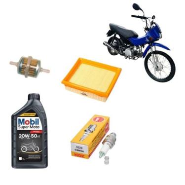 Imagem de Kit Revisão Pop 100 2007 A 2014 Filtro Ar Oleo Vela Ngk