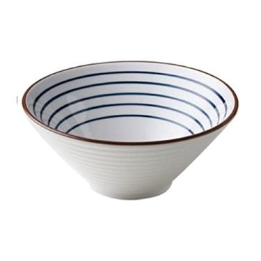 Imagem de WYUYIWH Tigela de macarrão tigela de salada arroz frutas tigela de sopa tigela de ramen microondas cerâmica talheres (cor: 20 cm A)