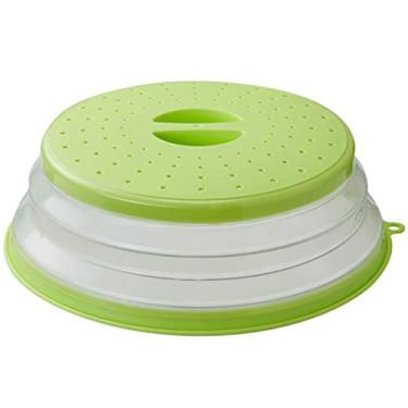 Imagem de Tampa de silicone dobrável para micro-ondas para microondas Placa de comida dobrável de 26 cm com saída de vapor adequada para cozinhas (verde)