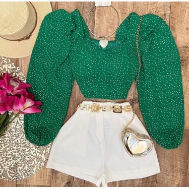 Imagem de Blusa manga longa verde - Toda bela 