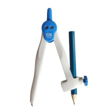 Imagem de Compasso Escolar Plástico Com Lápis Cores Variadas 1710 Cis, Azul