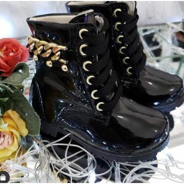 Imagem de Bota Coturno Infantil Preta/Bege - Boo