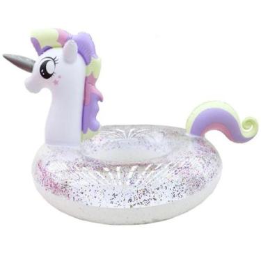 Imagem de Boia Inflável Unicórnio Piscina Praia Tamanho 90 Cm C Glitte - C/N