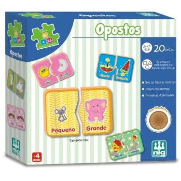 Imagem de Jogo Pedagágico Encaixe Opostos 20 Peças  Em Madeira - Nig 0417