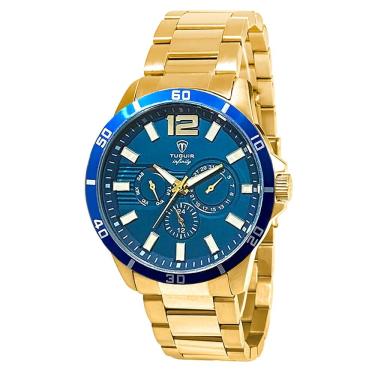 Imagem de Relógio Tuguir Masculino Ref:6116c Tgi37039 Multifunção Aço Dourado