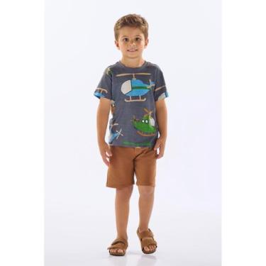 Imagem de Conjunto com Camiseta e Bermuda Up Baby, Cinza, 6