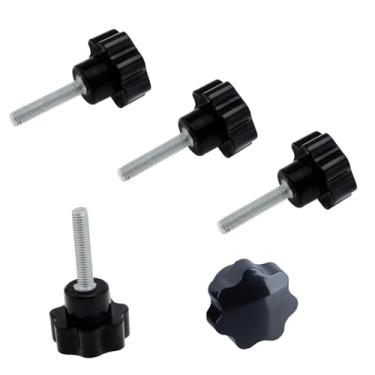 Imagem de CLAHJQX M5 × Botão estrela de 25 mm, botão de parafuso de aperto manual de substituição de rosca para máquinas-ferramentas, gabaritos de marcenaria e suporte de guarda-chuva (5 peças)