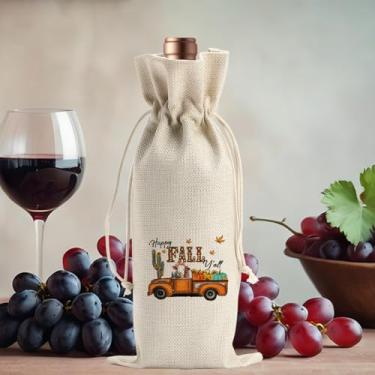 Imagem de Happy Fall Y'all Presentes de Halloween para amigos, colegas, família, mulheres, homens, presentes para festas engraçadas, sacolas de vinho