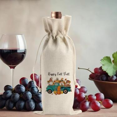 Imagem de Sacola de vinho divertida de outono, abóbora, anão, Dia das Bruxas, para amigos, colegas, família, homens, presentes para festas engraçadas, sacolas de vinho