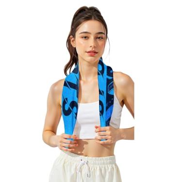 Imagem de Toalha esportiva refrescante toalha de sensação fria para academia, corrida, ioga, microfibra, macia, secagem rápida, respirável, leve, toalha de acampamento, caminhada de verão, escalada, treino