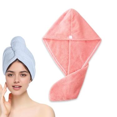 Imagem de Toalha de cabelo, envoltório de cabelo macio absorvente para mulheres, turbante encaracolado anti-frizz para mulheres