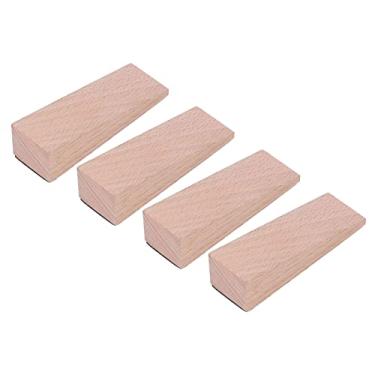Imagem de Acouto Atualize Seu Espaço Com 4 PCS Rolha de Porta de Madeira Design Antiderrapante Fácil Controle de Porta - Instalação Sem Pregos, Casas Perfeitas, Escritórios e Pisos Escorregadios - Cor de