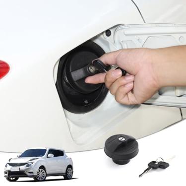 Imagem de Aotumcer Tampa de combustível com trava preta compatível com Infiniti ESQ Nissan Juke 2007-2015 2016 2017 2018 2019 Infiniti ESQ Nissan Juke 2007-2015 Fiat 500 Acessórios Tampa de substituição com