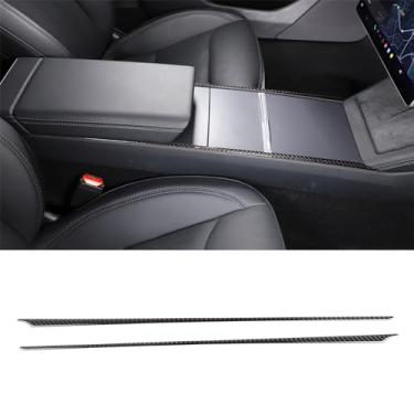 Imagem de Aotumcer Acabamento inferior do console central compatível com 2023-2025 2026+ Tesla Model 3/2025 2030+ Tesla Model Y Accessories Car Soft Carbon Fiber Wrap Scratch Decor Decal